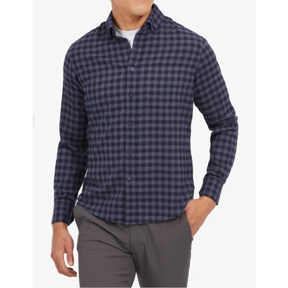 Mizzen+Main | Men’s Blue Button Down Long Sleeve Shirt Size Large